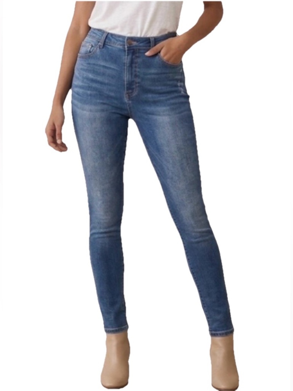 Black Pearl Denim Los Angeles Women's Blue Cotton Skinny Denim Jeans Size 5